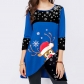 Women's t-shirt Christmas snowflake elk print long sleeve round neck Christmas women's dress byj225