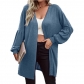 Women's solid color long sleeve fashion cardigan knitted coat HY9045