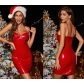 Sexy and seductive PU patent leather dress with suspender body shaping skirt Women's sexy underwear KL009