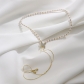 Fashion Personality Pearl Butterfly Necklace ins Fashion Versatile Small Group Pendant sku6666