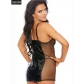 High grade sexy lingerie black sexy temptation pure desire uniform leather tights suspender dress SS1004-SS973