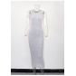 Sleeveless Knitted Pit Strip Dress Women's Long Hip Wrap Dress LH2901