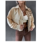 Summer casual short jacket loose casual single breasted lapel coat LH9833