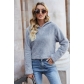 Women's sweater Simple fashion hooded short sweater Autumn and winter reversible velvet loose long sleeve pullover top LM10246