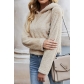 Women's sweater Simple fashion hooded short sweater Autumn and winter reversible velvet loose long sleeve pullover top LM10246