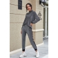 Fashion casual high elastic silk long sleeve household women's round neck women's sports two-piece set YD10201