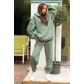 Fashion solid hooded sweater casual two-piece set DP9700