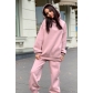 Fashion solid hooded sweater casual two-piece set DP9700