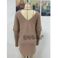 Solid color sweater Women's sweater Fashion women's top E2250