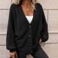 Women's sweater solid color knitted cardigan loose sweater E2284