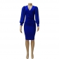 Elegant women's V-neck hip wrap dress dress BLQ150
