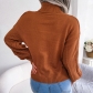 High neck fried dough twist lantern sleeve bottoming sweater B1205