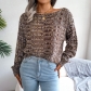 Fashion color fried dough twist long sleeve off shoulder knitting sweater B2081