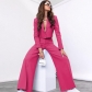 Solid color short long sleeve small suit fashion high waist wide leg pants suit SSN211290