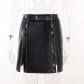 Double zipper half skin skirt Personality street fashion high waist slim skirt XY22125