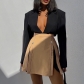 Double zipper half skin skirt Personality street fashion high waist slim skirt XY22125
