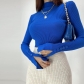 Solid color basic bottomed high neck sweater, fashionable, warm, slim, versatile, long sleeve top for commuting YL22407