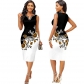 Women's sleeveless long skirt V-neck printed Cuihua dress S11529