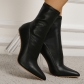 High heel short boots pointy toe Korean version thin Martin boots large elastic single boots PL0361