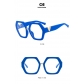 V-leg polygonal flat lens anti blue lens frame, fashionable irregular decorative eyeglass frame KD95533