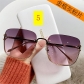 Large frame trendy sunglasses Fashion simple half frame metal flat mirror Retro square net red sunglasses MN3601