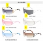 Vintage large frame one-piece wind shield sunglasses Fashion new frameless diamond rimmed glasses Chaoku street beat concave style sunglasses MN911
