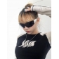 Frameless one-piece five pointed star sunglasses new fashion Y2K sports glasses sun shading sunglasses for men and women MN915