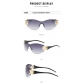 High quality one-piece rimless sunglasses big frame sun shading beach sunglasses Y2K Spice Girl Hip Hop glasses MN916