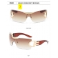 Luxurious sunglasses High sense one-piece frameless women's sunglasses Fashion large frame sunglasses MN917