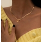 Versatile geometric flat snake chain dollar butterfly necklace C3862