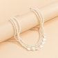 Cool wind multi-layer beaded necklace creative temperament water drop shaped imitation pearl necklace C4714