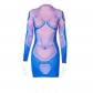 Fashion printed slim round neck hip wrap long sleeve dress D2910137A