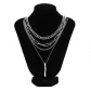 Creative twisted metal bar tassel suit necklace with overlapping cross chain sweet cool necklace X2629