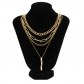 Creative twisted metal bar tassel suit necklace with overlapping cross chain sweet cool necklace X2629