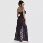 Deep V suspender dress sleeveless slit elegant style dress MX6715