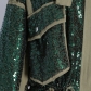 Fashion Symmetric Pocket Heavy Worksuit Body Sequins Hem Drawstring Long Sleeve Coat TJA23255P