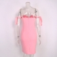 Women's Evening Dress Off Shoulder Pearl Strap Dress Sexy Sleeveless Dress VD2198