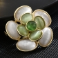 Heavy Industry Luxury Cat's Eye Stone Camellia brooch Premium Elegant Gentle brooch pin B21260180777