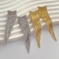 Exaggerated fashion 18K gold jewelry with diamond tassel metal earrings 925 silver needle personality earrings G45