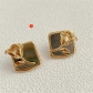 Vintage geometric metal rose earrings s925 silver needle personalized ear jewelry H267