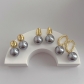 French minority design 14K metal diamond inlaid shell beads earrings women's 925 silver needle high-grade luxury ear jewelry K121