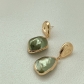 Baroque shaped pearl earrings women's metal cool style simple and versatile silver needle earrings earrings K79