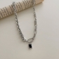 Titanium steel clavicle chain short women's simple and fadeless black diamond versatile cool wind necklace L-225