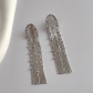 Exaggerated fashion 18K gold jewelry with diamond tassel metal earrings 925 silver needle personality earrings L-87