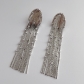 Exaggerated fashion 18K gold jewelry with diamond tassel metal earrings 925 silver needle personality earrings L-87