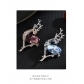 Crystal deer brooch high-end design sense, small number of grand suit accessories, corsage H1-6