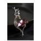 Crystal deer brooch high-end design sense, small number of grand suit accessories, corsage H1-6