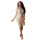 Slim fitting dress sequin medium length dress JLX8938