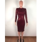 Slim fitting dress sequin medium length dress JLX8938