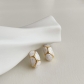 French glazed shell earrings with a sense of design Delicate 18K gold plated ear rings Versatile ear ornaments M230